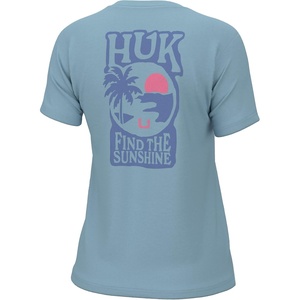 image:imageHUK Womens Short Sleeve Performance Tee Fishing TShirt for WomenFind the Sun  Crystal Blue