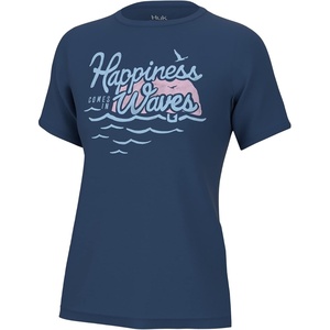 image:imageHUK Womens Short Sleeve Performance Tee Fishing TShirt for WomenHappy Waves  Set Sail