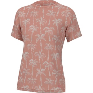 image:imageHUK Womens Short Sleeve Performance Tee Fishing TShirt for WomenHuk Palm Wash  Coral Reef
