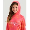 image:imageHUK unisexchild Girls Pursuit Novelty Hoodie Upf Long Sleeve Performance Fishing Shirt Lightweight and QuickdryNeon Coral