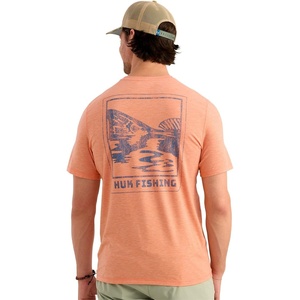 image:imageHUK Mens Drift Short Sleeve Crew UPF 50 Quick Dry Fishing Shirt with Stretch Fabric and Lightweight FeelCoral Reef Heather
