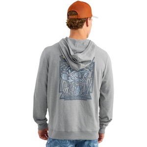 image:imageHUK Mens Edisto Terry Hoodie Soft Terry Cloth Pullover Lightweight Casual Fishing HoodieBass Batch  Heather Grey