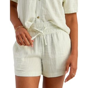 image:imageHUK Womens Breezeway Short Relaxed Fit LinenLike Short with High Rise Waistband and 35 InseamSilver Birch